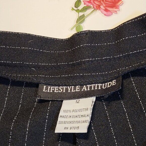 Life Style, Attitude, Not Worn, Women's Pinstripe Dress Pants, Size 12 - Picture 3 of 10